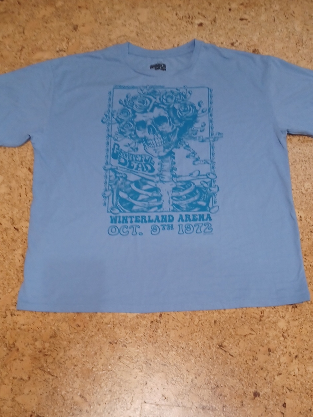 Grateful Dead Blue Winterland Arena 1972 Reprint Bertha Tee Shirt Size L